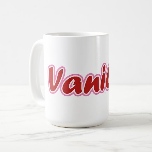 Vanille rose Lettrant Mug (Devant gauche)