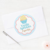 Vanille Sprinkles Cupcake Scallop Label (Envelop)