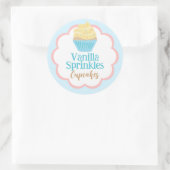 Vanille Sprinkles Cupcake Scallop Label (Tas)