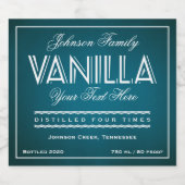Vanille Turquoise et Étiquette bouteille blanc (Étiquettes simples)