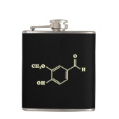 Vanille-vanilline moleculaire chemische formule heupfles (Voorkant)