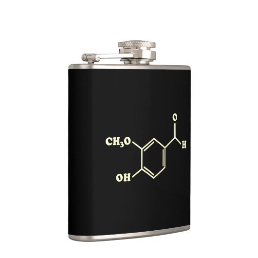 Vanille-vanilline moleculaire chemische formule heupfles (Rechts)