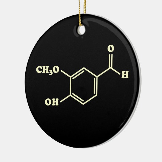 Vanille-vanilline moleculaire chemische formule keramisch ornament (Links)
