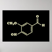 Vanille-vanilline moleculaire chemische formule poster (Voorkant)