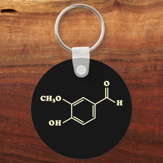 Vanille-vanilline moleculaire chemische formule sleutelhanger (Achterkant)