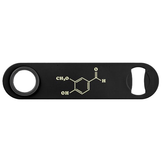 Vanille-vanilline moleculaire chemische formule speed flessenopener (Voorkant (Horizontaal))