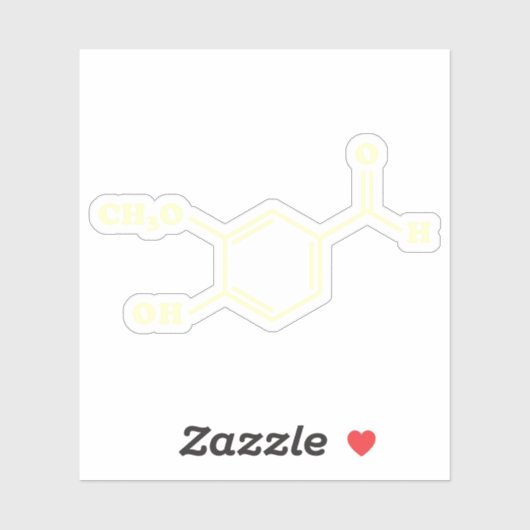 Vanille-vanilline moleculaire chemische formule sticker (Vel)