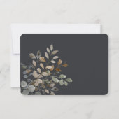 Vanille Witte Boho Rozen Blauw Bruiloft Diner RSVP Kaartje (Achterkant)