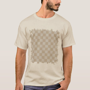Vanille Witte koffiemelk geruit schaak T-shirt