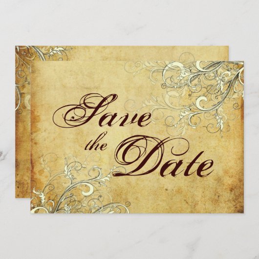 + vanille zwenkt sparen de Datum Save The Date (Voorkant / Achterkant)