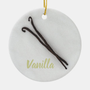 Vanillebonen met suiker keramisch ornament