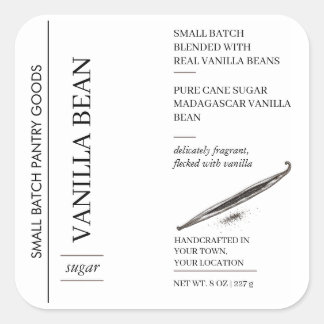 Vanillebonensuiker Label Sjabloon