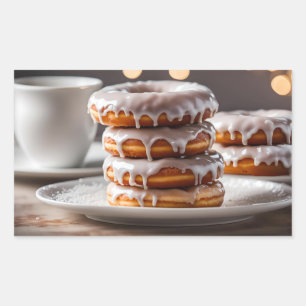Vanilleglazuurdonuts Rechthoekige Sticker