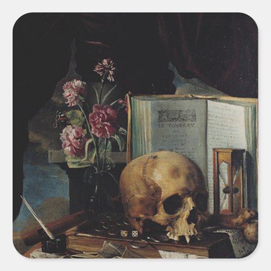 Vanitas Vierkante Sticker (Voorkant)