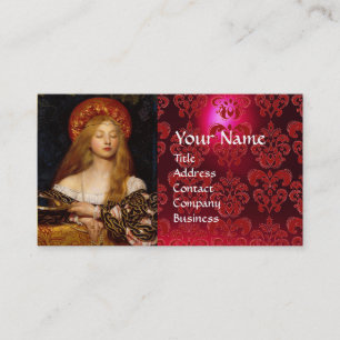 VANITY BEAUTY-MODE COSTUME DESIGNER Red Damask Visitekaartje