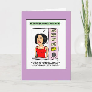 Vanity Mirror Cartoon voor vrouwen Kaart