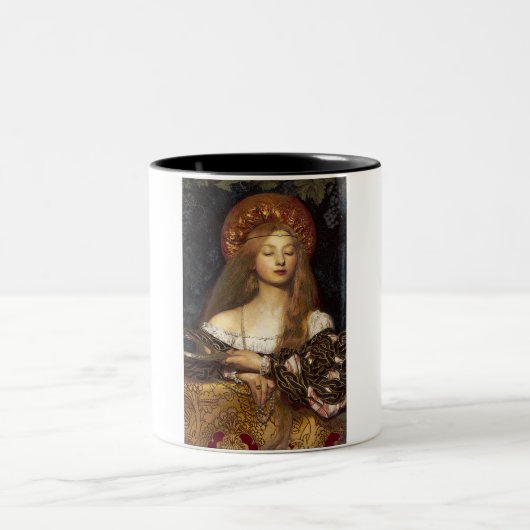 Vanity Pre-Raphaelite vrouw Tweekleurige Koffiemok (Center)