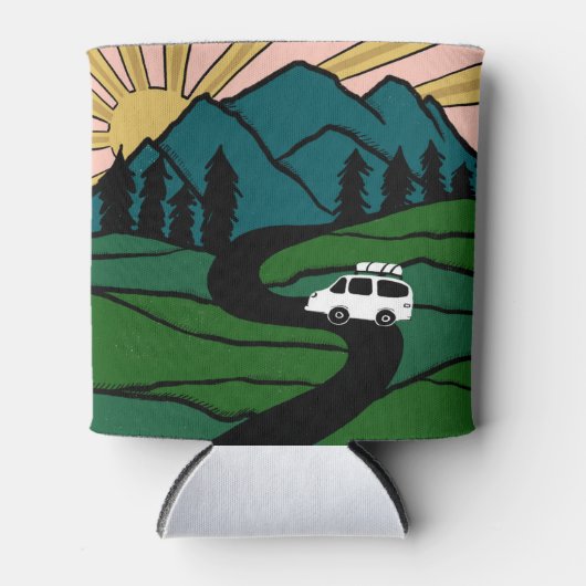 VANLIFE Trees Forest Mountain Ontdek het avontuur Blikjeskoeler (Voorkant)