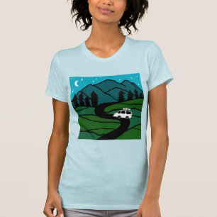 VANLIFE Trees Forest Mountain Ontdek het avontuur T-shirt