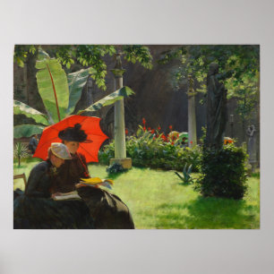Vanmiddag in de Cluny Garden door Charles Curran Poster