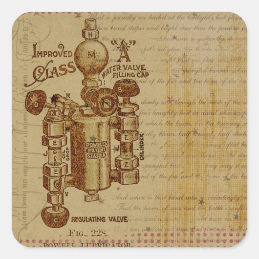 Vanne d'eau Steampunk Plan Stickers Sepia (Devant)