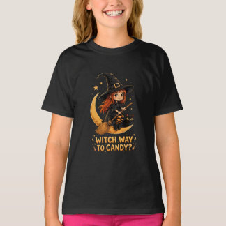 VANOSTÈ Heksenweg naar Candy Cute Heks Grafisch  T-shirt