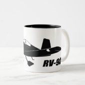 Vans RV-9A Tweekleurige Koffiemok (Voorkant rechts)