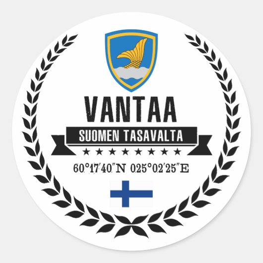 Vantaa Ronde Sticker (Voorkant)