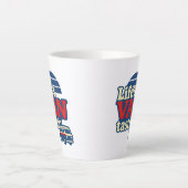 VanTastic Red Cream Blue Edition voor het leven Latte Mok (Voorkant)