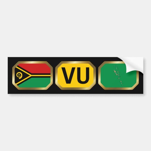 Vanuatu Flag Map Code Bumper Sticker (Devant)