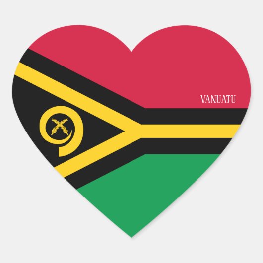 Vanuatu Flag Splendid Patriotic Hart Sticker (Voorkant)