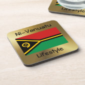 Vanuatu Flag+Text Onderzetter (Linkerzijde)
