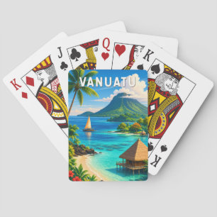 Vanuatu Illustratie Reis Kunst Vintage Pokerkaarten