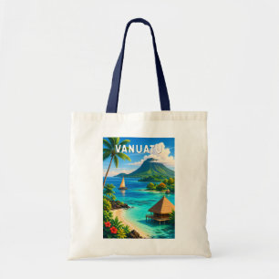 Vanuatu Illustratie Reis Kunst Vintage Tote Bag