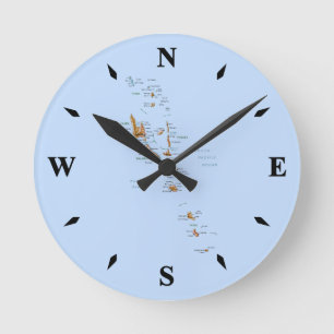 Vanuatu Map Clock Ronde Klok