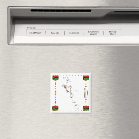 Vanuatu Map + Flags Magnet Magneet (Insitu (Vaatwasser))