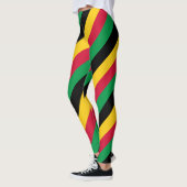 Vanuatu National Flag Colors Diagonal Striped Leggings (Links)