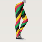 Vanuatu National Flag Colors Diagonal Striped Leggings (Rechts)
