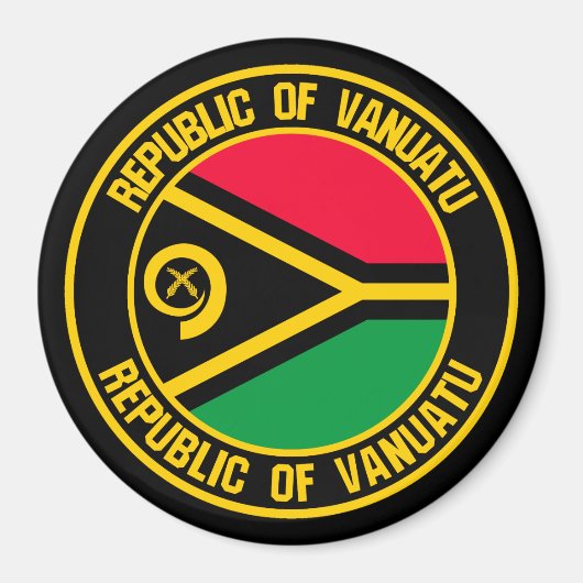 Vanuatu Round Emblem Magneet (Voorkant)