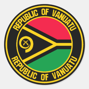 Vanuatu Round Emblem Ronde Sticker