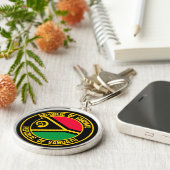 Vanuatu Round Emblem Sleutelhanger (Zijkant)