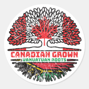 Vanuatu Vanuatuan Vanuan Canada Tree Ronde Sticker