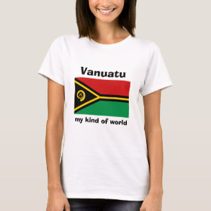 Vanuatu Vlag + Kaart + Tekst T-Shirt