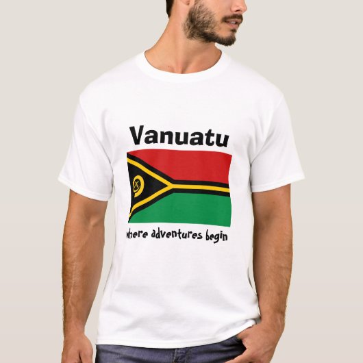 Vanuatu vlag + Map + Tekst T-Shirt (Voorkant)