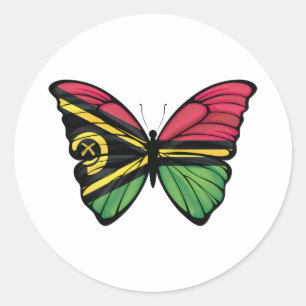 Vanuatu vlinder klassieke ronde sti sticker
