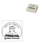 Vanuit de bibliotheek van het Cute Cat Book Rubberstempel (Gestempeld)