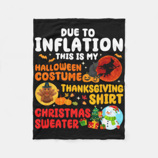 Vanwege inflatie Hallothanksmas Familie Kerstmis M Fleece Deken