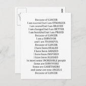 Vanwege kanker briefkaart (Voorkant / Achterkant)