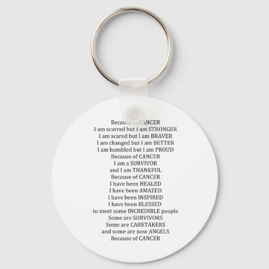 Vanwege kanker sleutelhanger (Voorkant)
