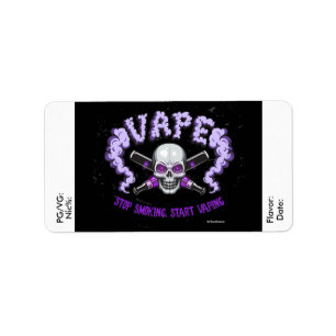 Vape DIY E-Juice Label Paars Skull/VapeGoat